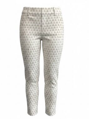 LOFT Skinny Jeans in Light Beige Triangle Print